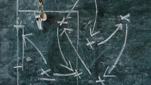 Chalk board showing tactics
