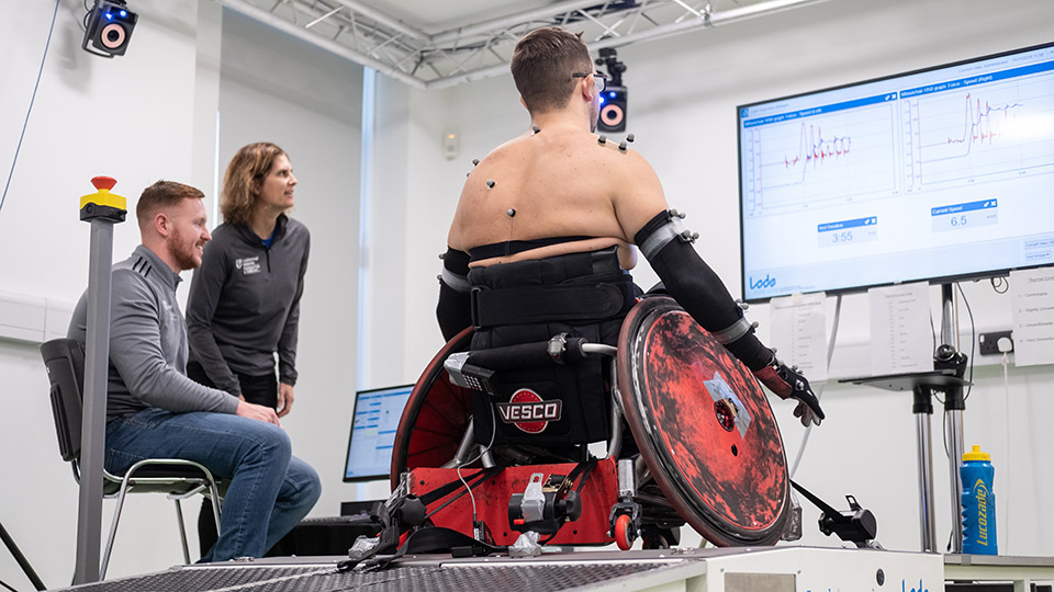 Prof Tolfrey working with para athlete