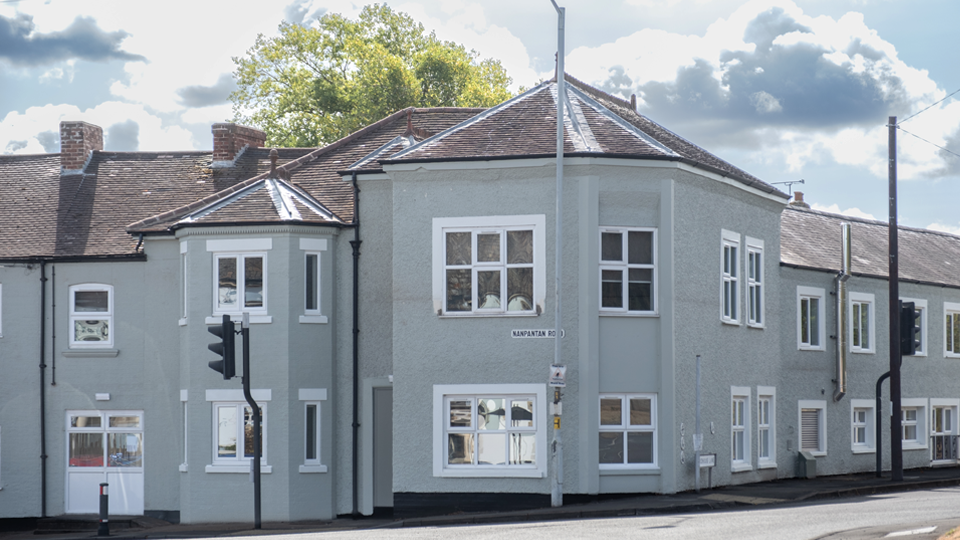 An exterior shot of Longcliffe House