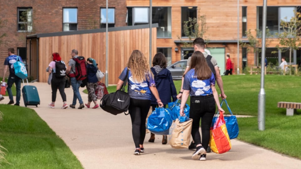 Students moving into their accommodation