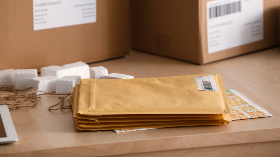 Postage and packaging materials