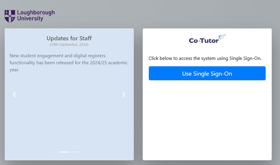 Signing in to Co-Tutor.