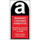 A sign warning that asbestos is present