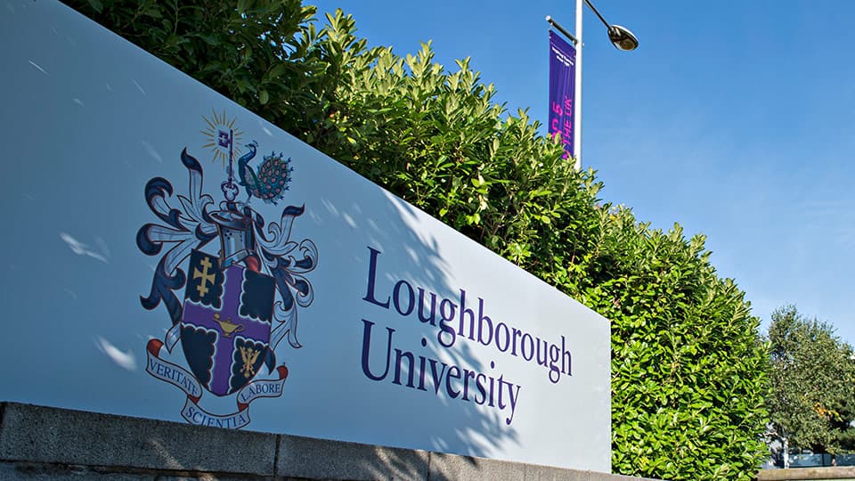 the Loughborough University sign at the campus entrance
