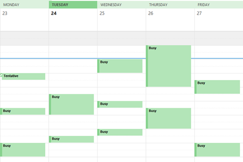 Screen shot of a calendar