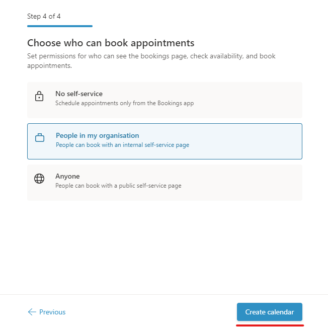 Image of how to restrict who can use Microsoft Bookings