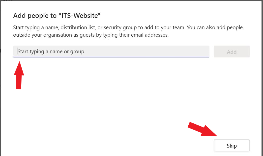 Image showing adding members to a team