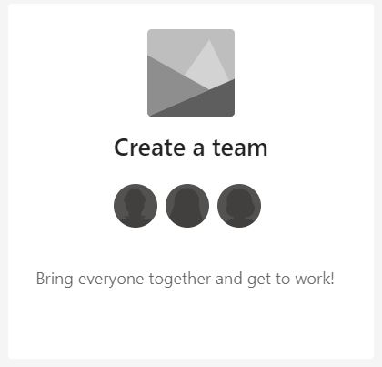 Image of the creating a Team button