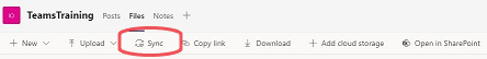 Image showing how to sync from a Teams channel