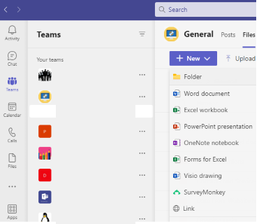 Image of group teams chat set up