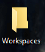 The image shows the newly created workspace folder after it is created on the desktop