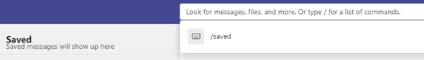 Image showing /saved command to show saved messages