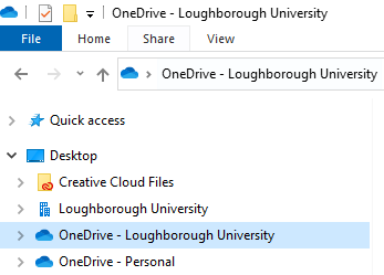 OneDrive shown in file explorer