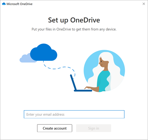 Image of OneDrive setup screen 