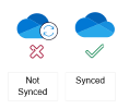 Cloud images of OneDrive sync error