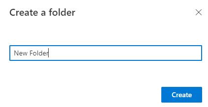 Image of folder name creation box