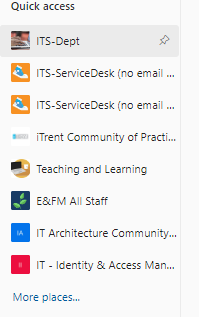 The images show what groups you have access to