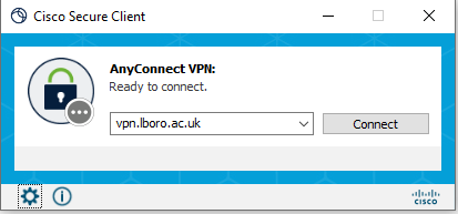 Screenshot of the VPN box on a Windows computer