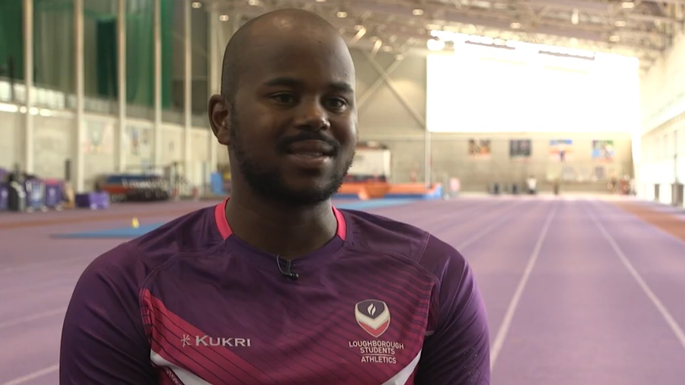 Ntando in an indoor training area