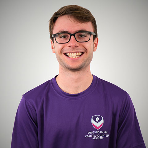 A headshot of Jonathan wearing Loughborough University kit