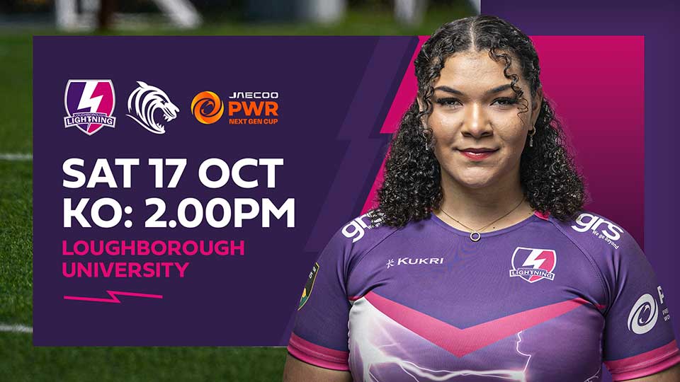 Graphic with a Lightning Rugby player