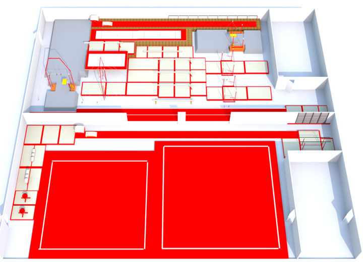 a 3D diagram of the Gymnastics redevelopment