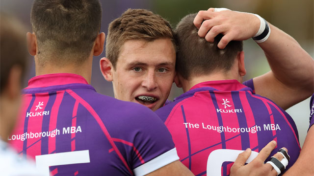 Rugby players congratulating each other