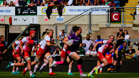 rugby players on the pitch