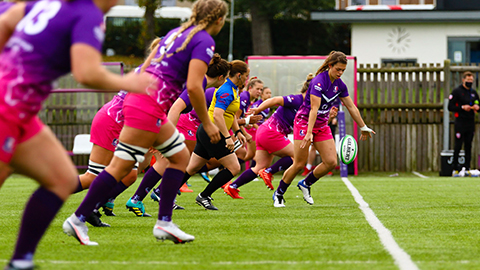 rugby players on the pitch