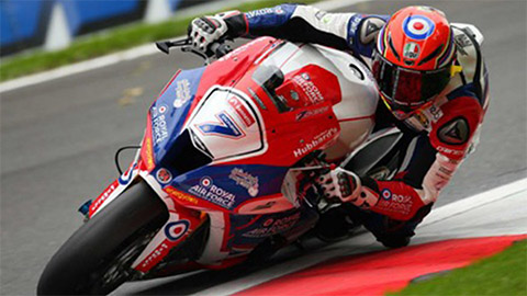 Ryan Vickers riding a motorbike on a track