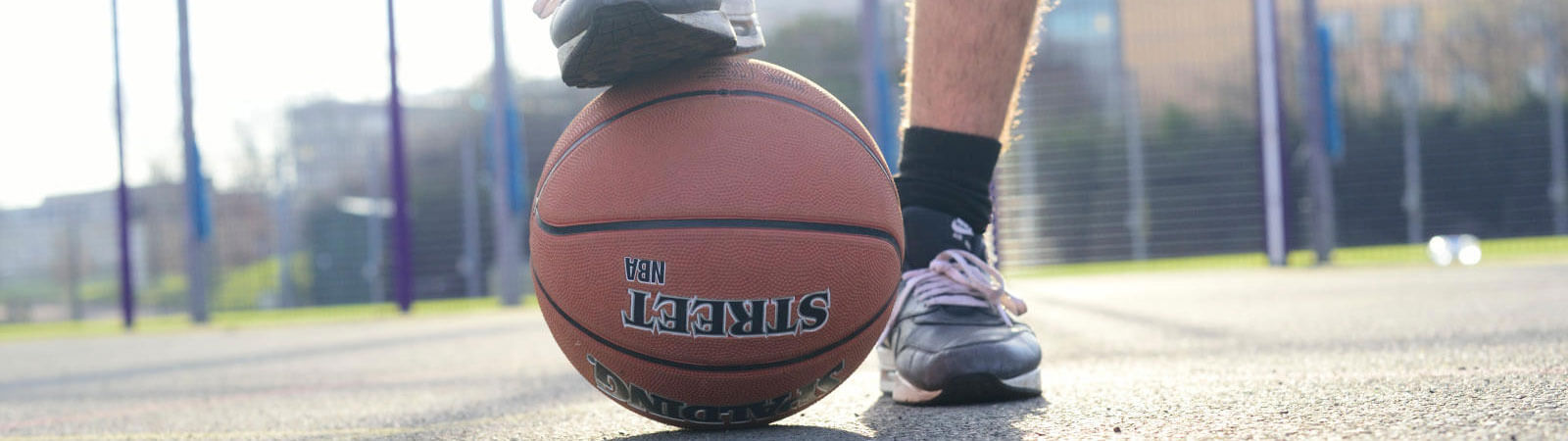 basketball on the court