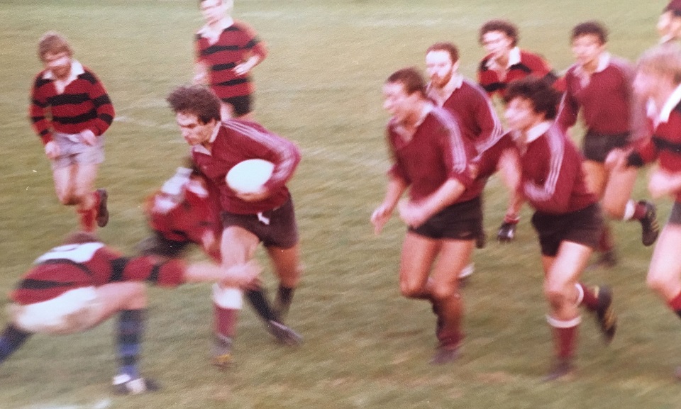 a photo from the archive showing players on the pitch