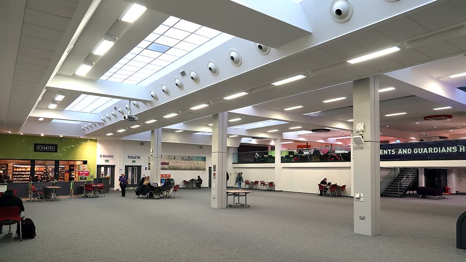 James France Exhibition Area - large space with study desks at the margins.