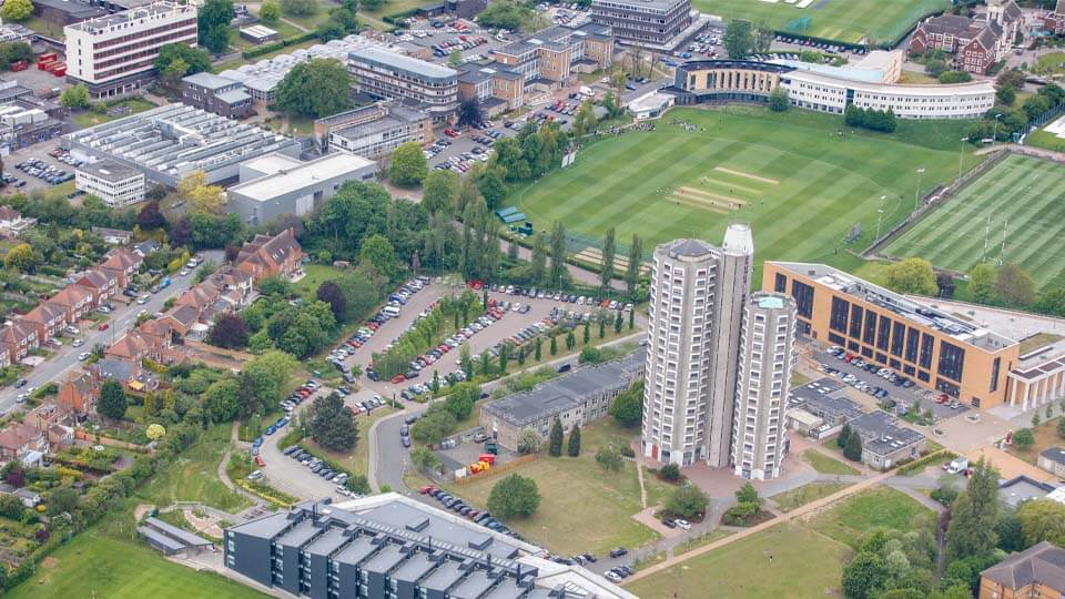 aerial view of campus