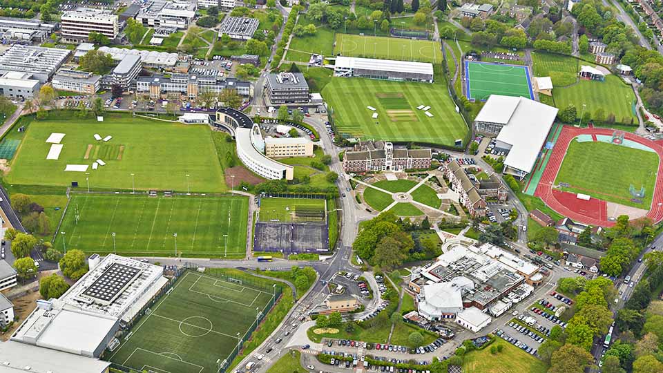 Aerial view of campus.