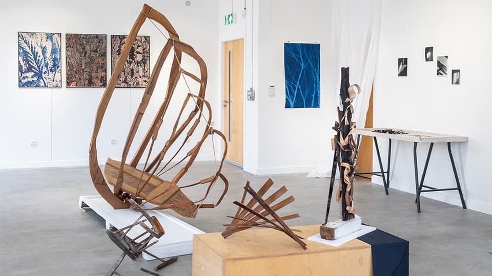A display of student artwork