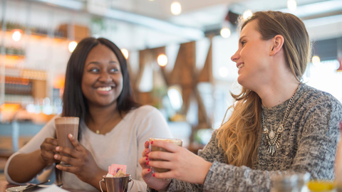 Students in a cafe