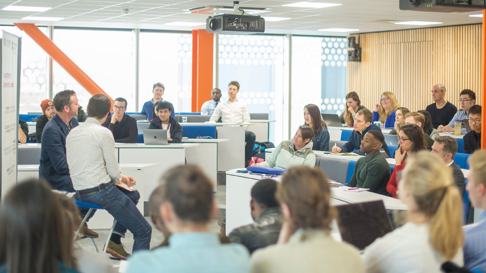students in a lecture theatre