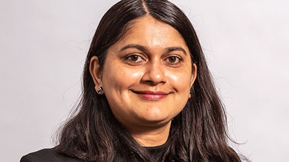 Portrait photo of an academic, Kirti Ruikar, on a white background