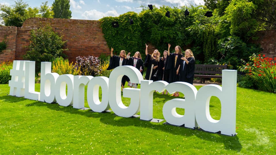 Students throwing their caps in the air at graduation