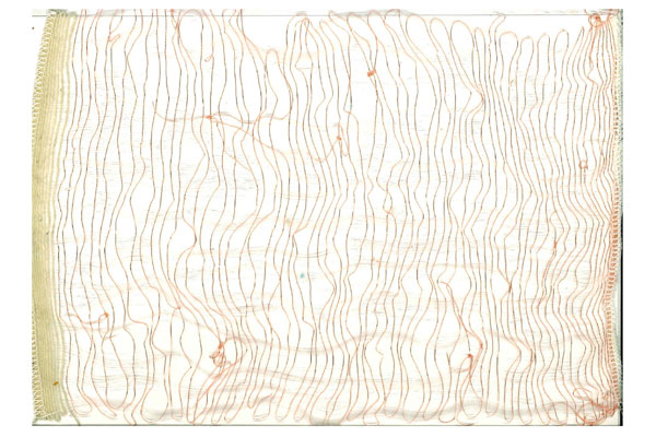 Sample of Isobel's textile using the taser wire