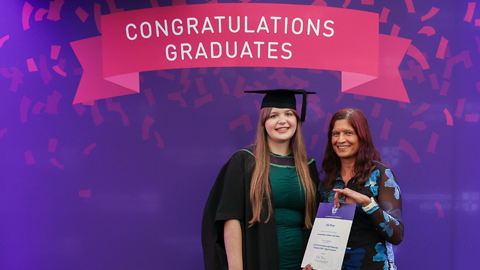 Ella Thorpe with Prof Sian Adiseshiah