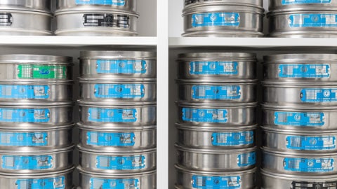 sieves in the Sediment, Soils and Ecology Laboratories