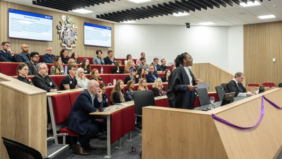 A moot taking place in a moot court