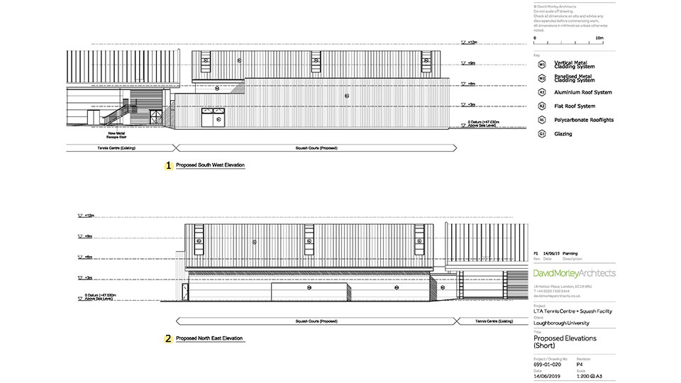 Drawing of plans for the LTA Academy 