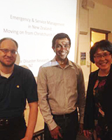 Photo of Dr Raj Prasanna with Dr Lili Yang and Prof Thorsten Gruber