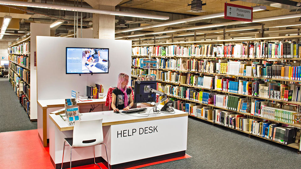 A helpdesk in the library