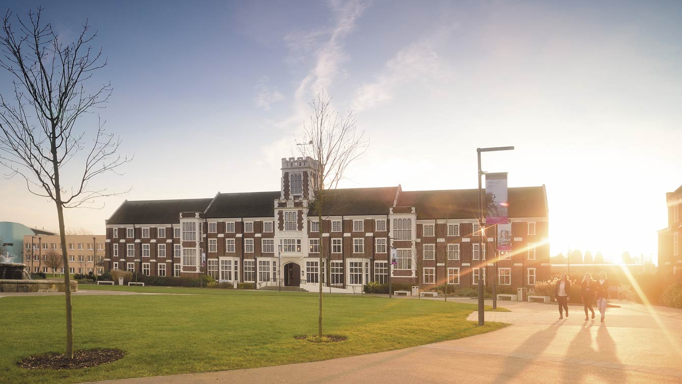 Sunburst behind Hazlerigg building