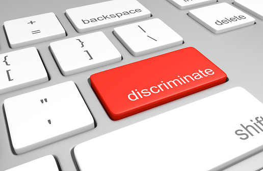 Red discrimination key on computer keyboard