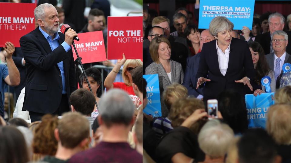 Jeremy Corbyn and Theresa May